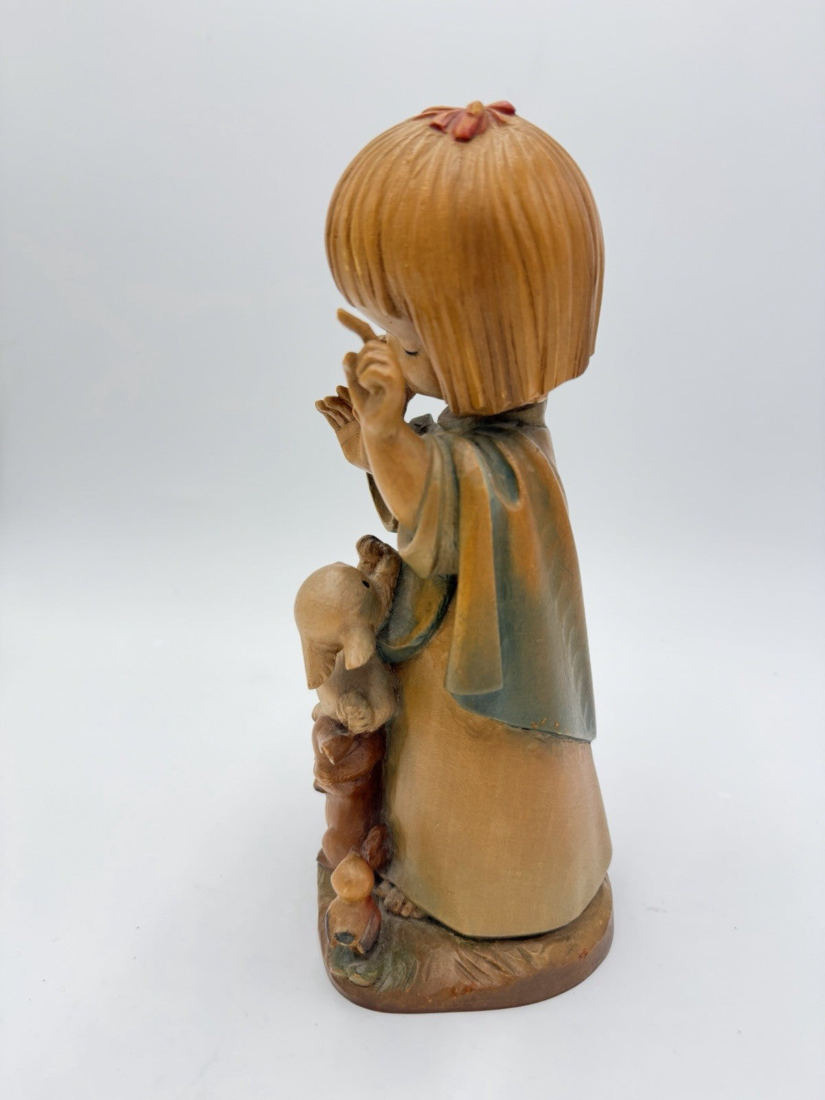 Anri Ferrandiz Wood Carved Figurine Talking to the Animals 1984 Italy 10”Vtg