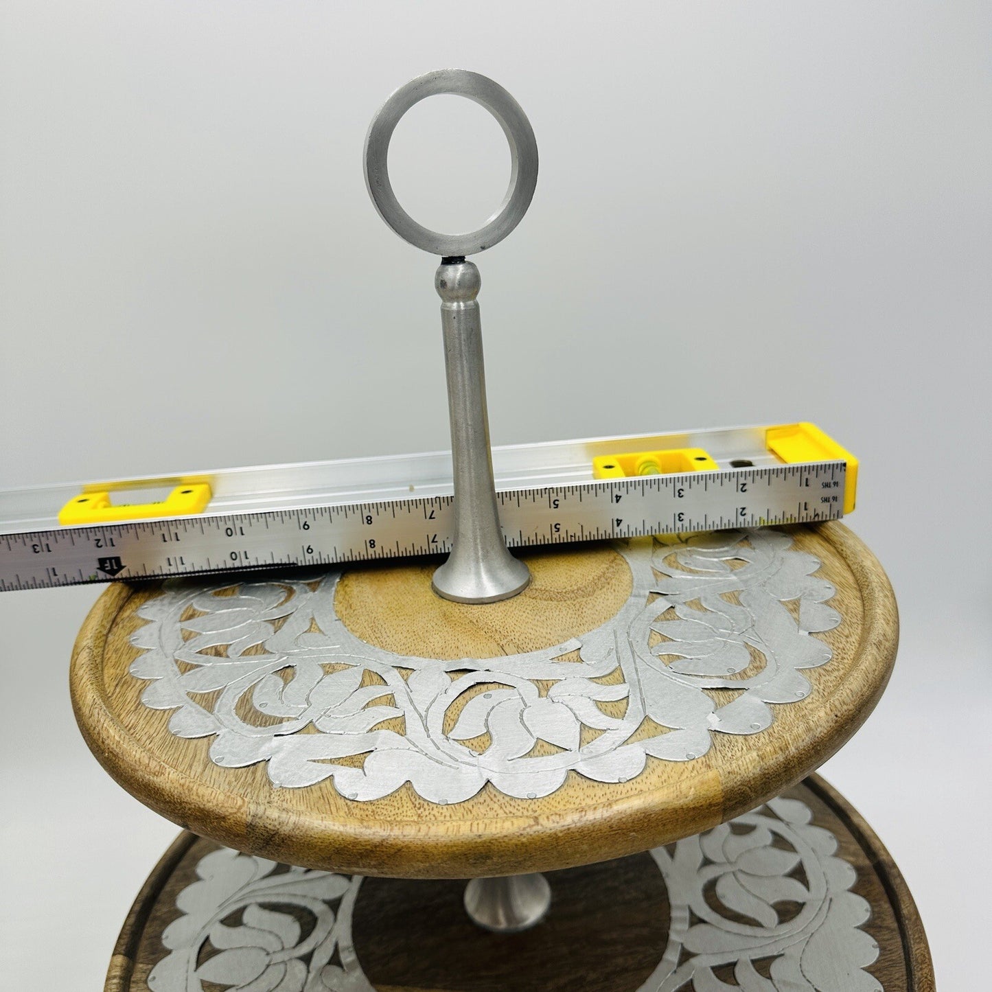 Rajasthan Artisans Cake Stand Brown 2 Tier Wood 17in H Farmhouse Country