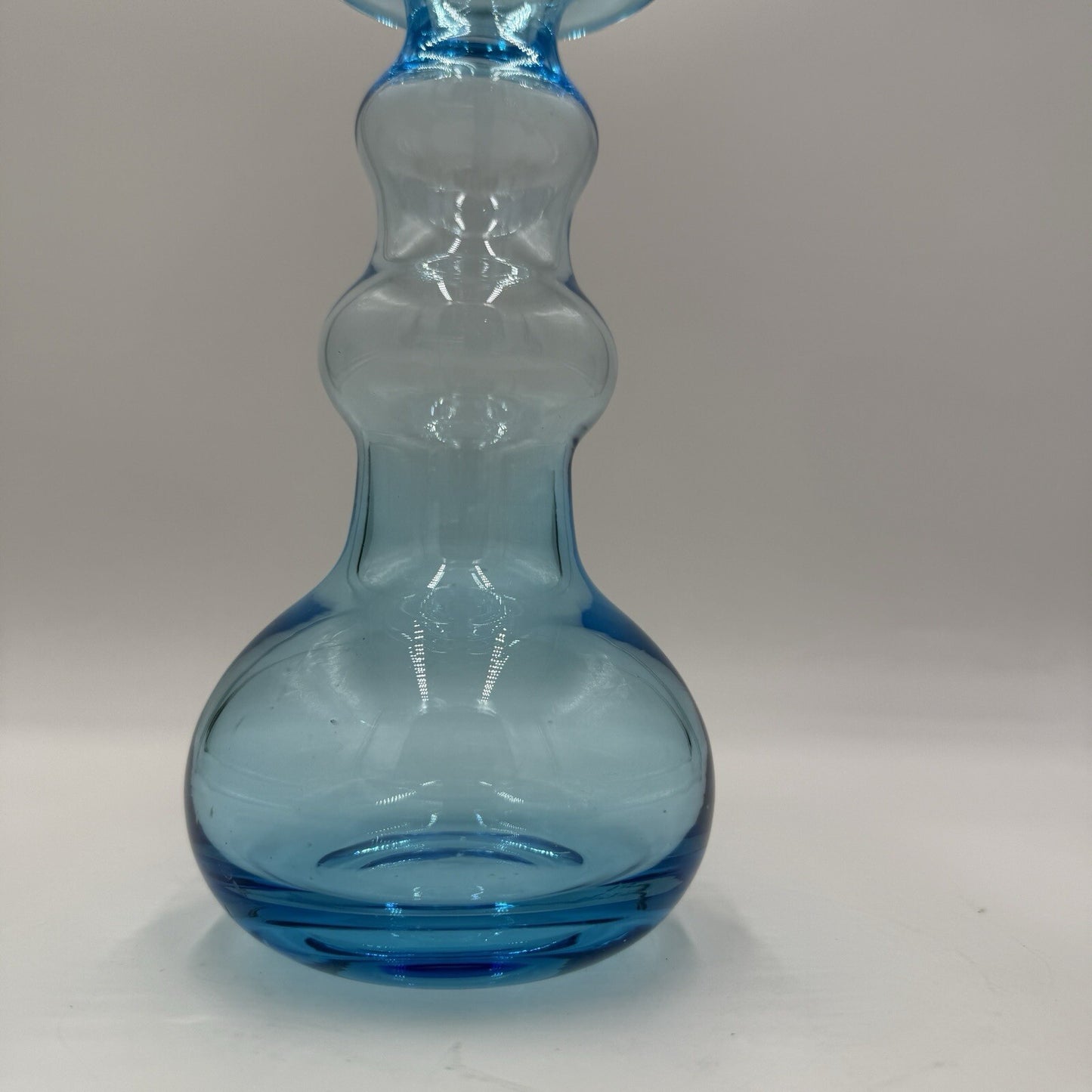 Nuutajarvi Oiva Toikka Blue Vase Finland 1960s 9" Multi shaped Vintage Art Glass