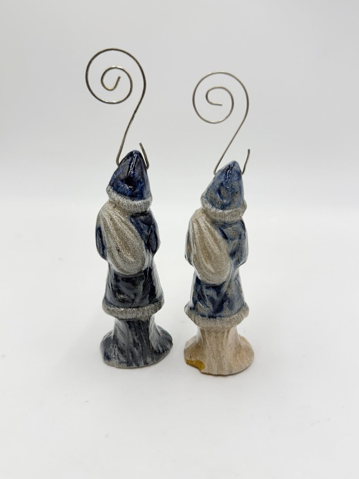 Rowe pottery salt glazed santa 1987 christmas ornaments