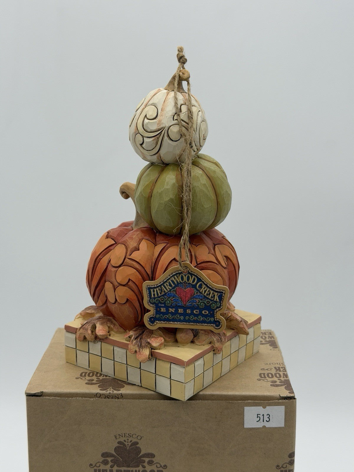 Jim Shore Pumpkin Spice and Everything Nice Stacked Pumpkins W/Box Figurine