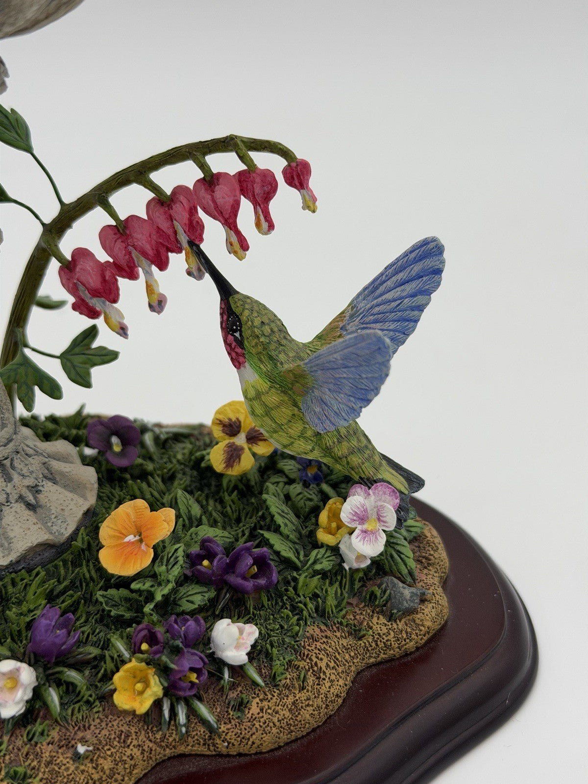 Danbury Mint Spring Gathering Bob Guge Bird Bath Painted Floral Season Figurine