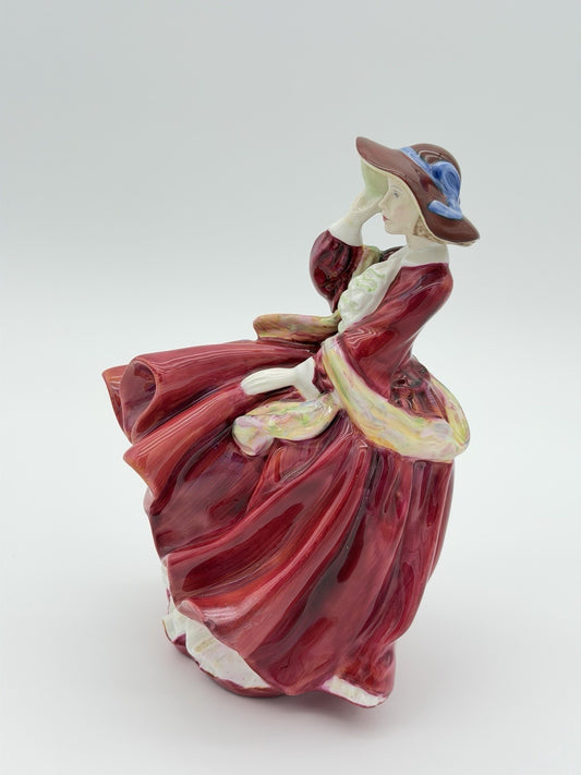 Royal Doulton England Porcelain Top of the Hill Lady Red Dress HN 1834 Figurine