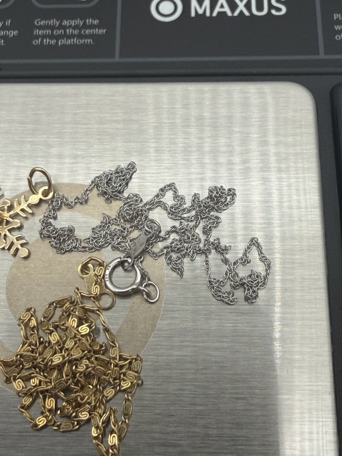 14k Yellow & 10k White Gold Pendants Chains 3.5g Scrap Gold 4 PCs