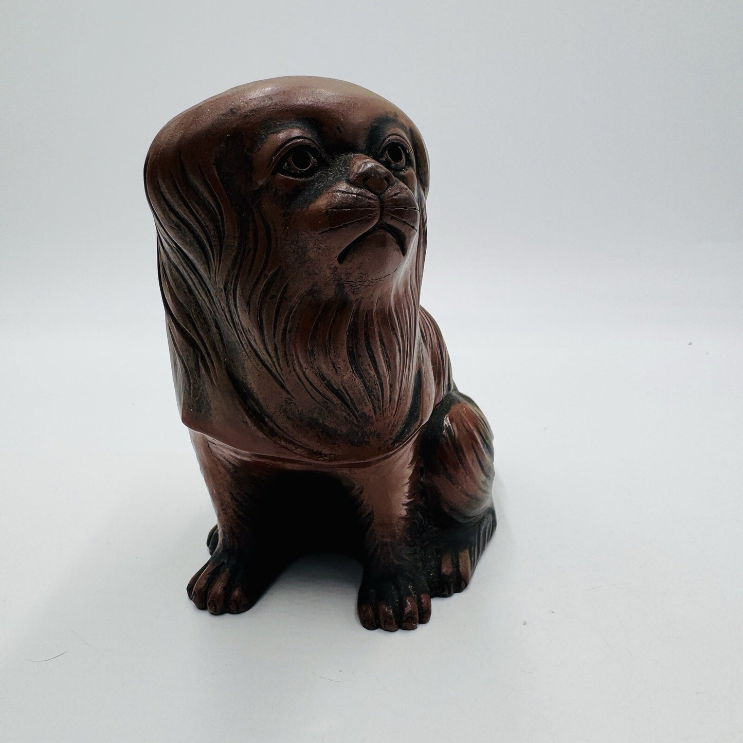 Antique Bizen ware Pottery Okimono Sculpture Chin-Inu Dog Figurine Japanese