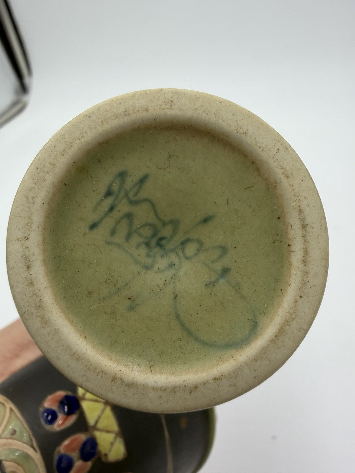 VTG Arita Cups Horse Signed Incised & Enameled Pottery Wine Goblet 4 1/2" Japan