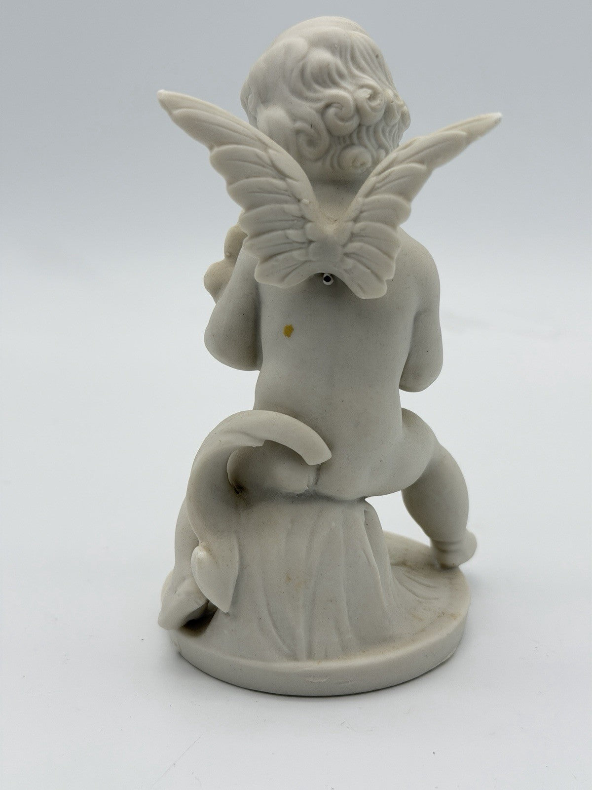 Vtg Dresden Germany White Bisque Porcelain Cherub Cherub Angel SPRING Figurine 5