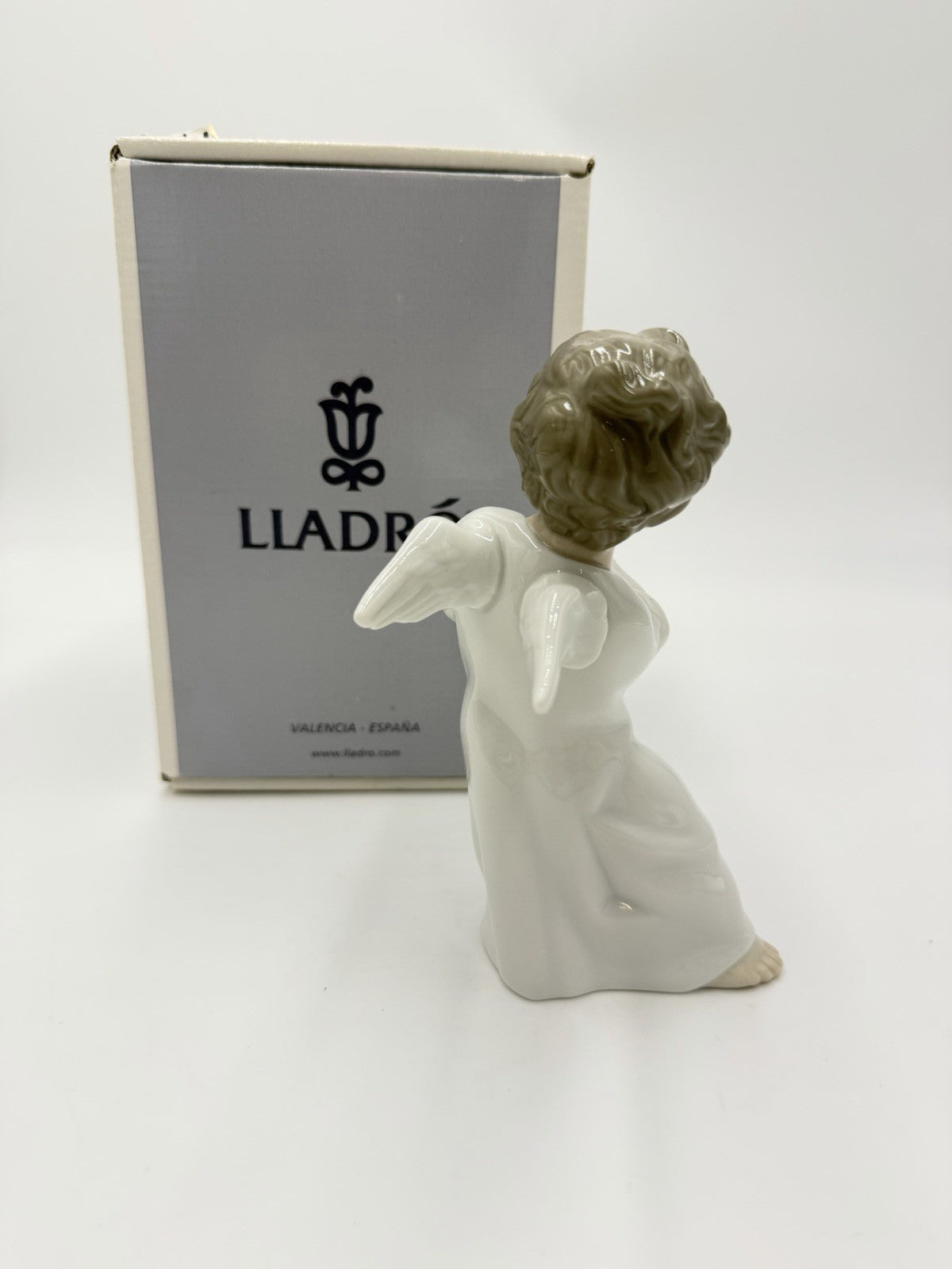 Lladro Spain Porcelain Angel W/ Flute NIB 5” Painted Vintage Figurine