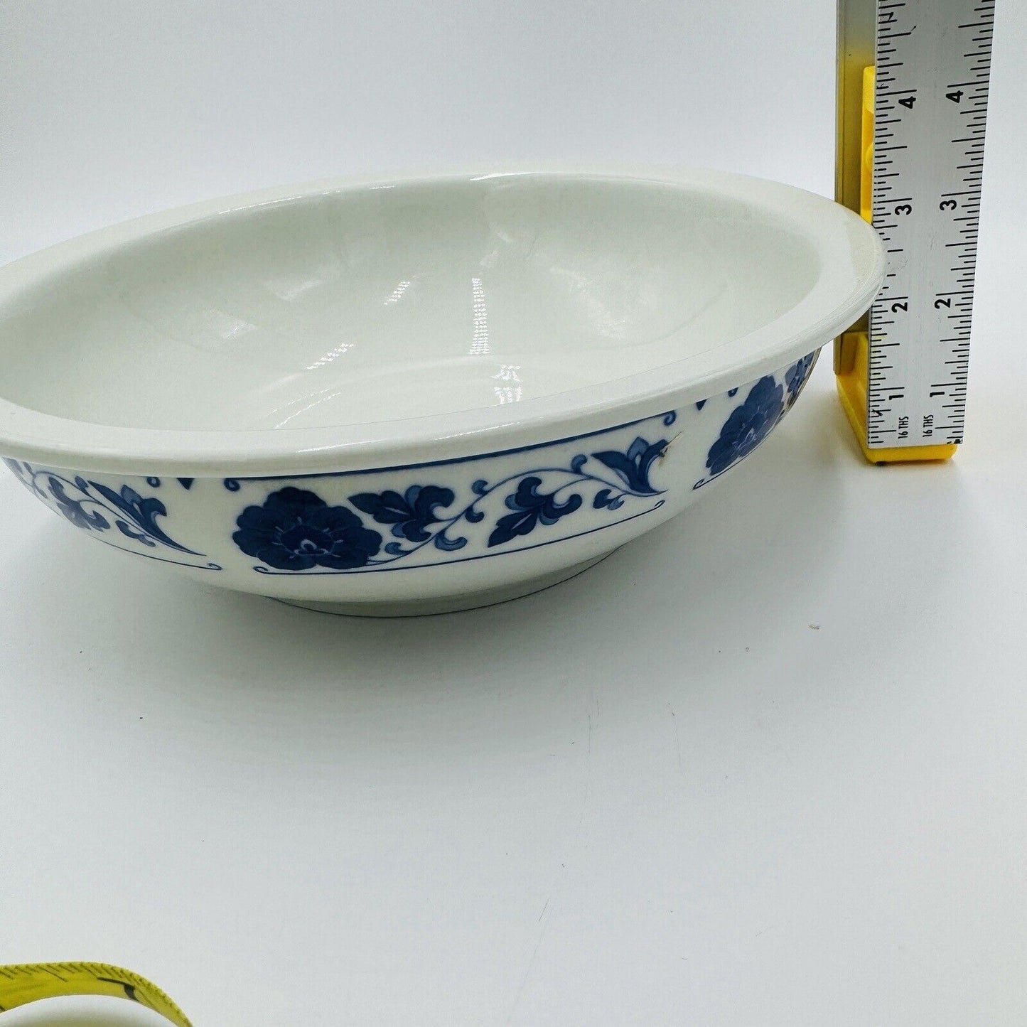 Han Dan Blue and White Chinese Bowl Dragon Marking 3in x 10in Vintage