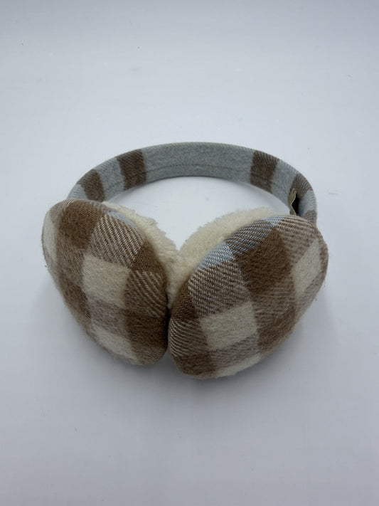 Burberry Earmuffs Cashmere Tan Classic Check Small Kids Light Blue London Englan