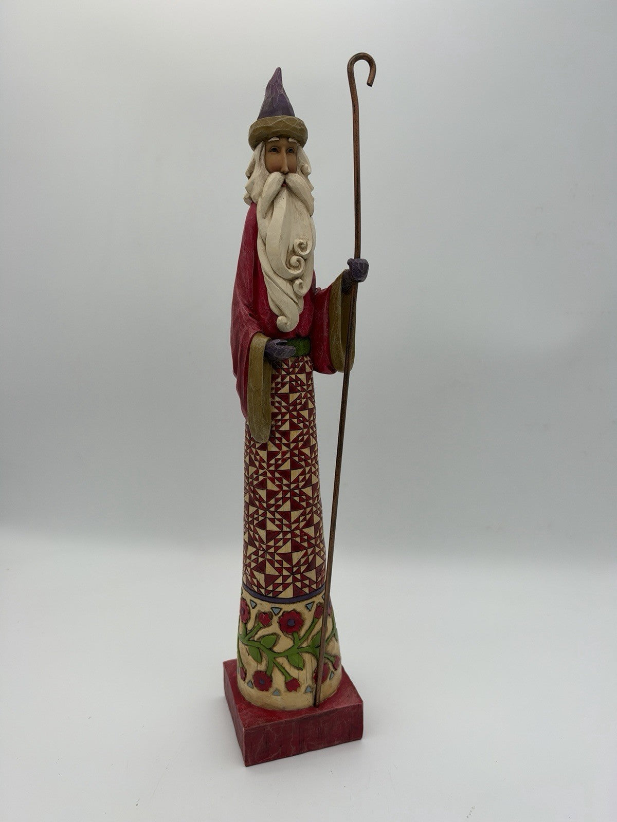Jim Shore Heartwood Creek Gathering Joy 18”H Pencil Santa Cane 2004 Figurine