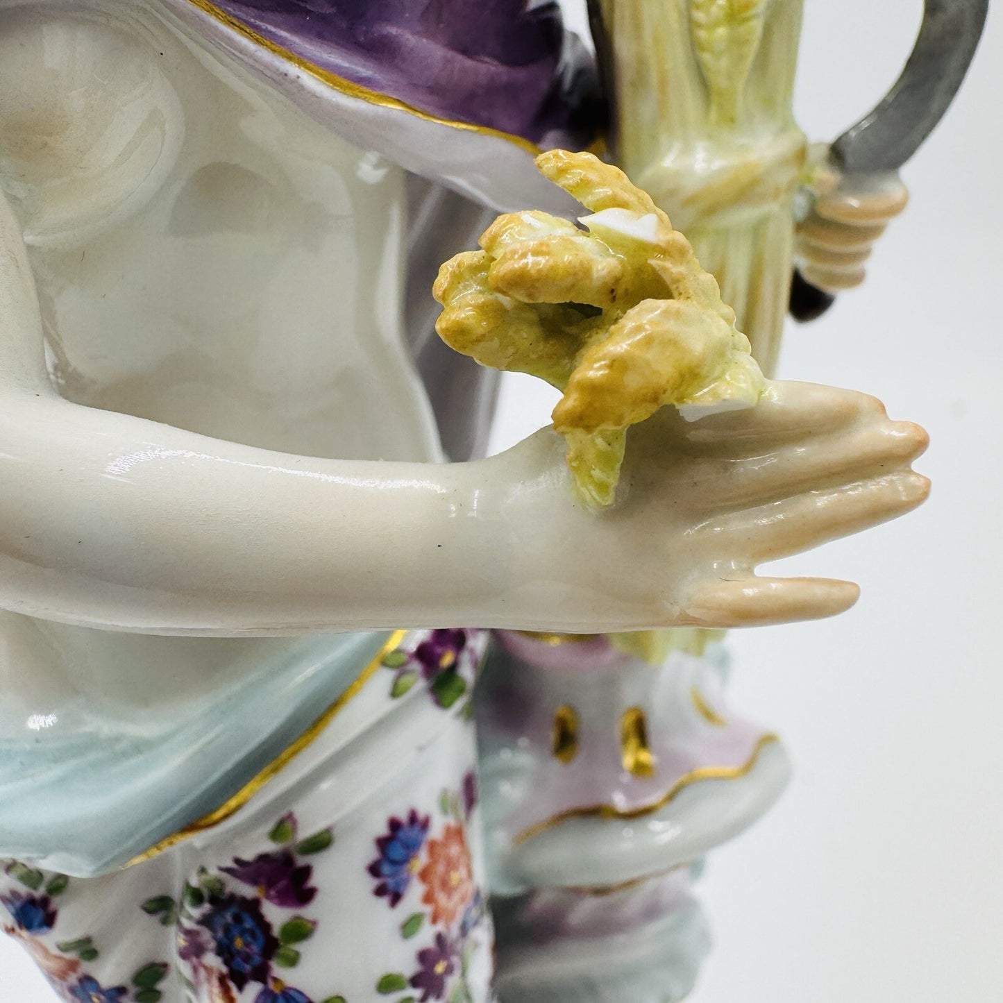 Meissen 17th C Antique Germany Porcelain Allegory of the Summer Figurine 9”H