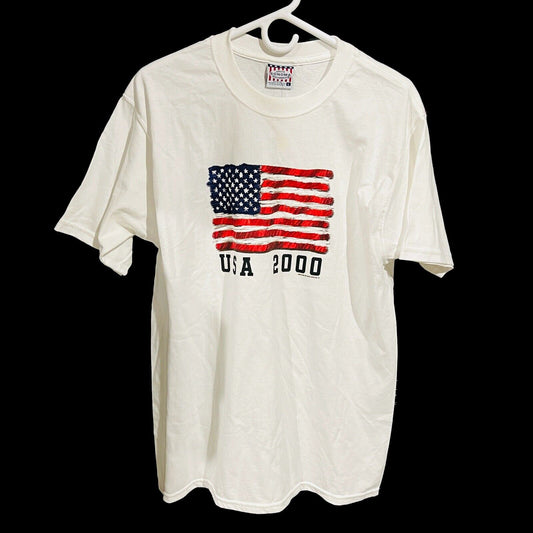 Sonoma Men's Size L T-shirt American Flag Vintage White USA 2000 Company