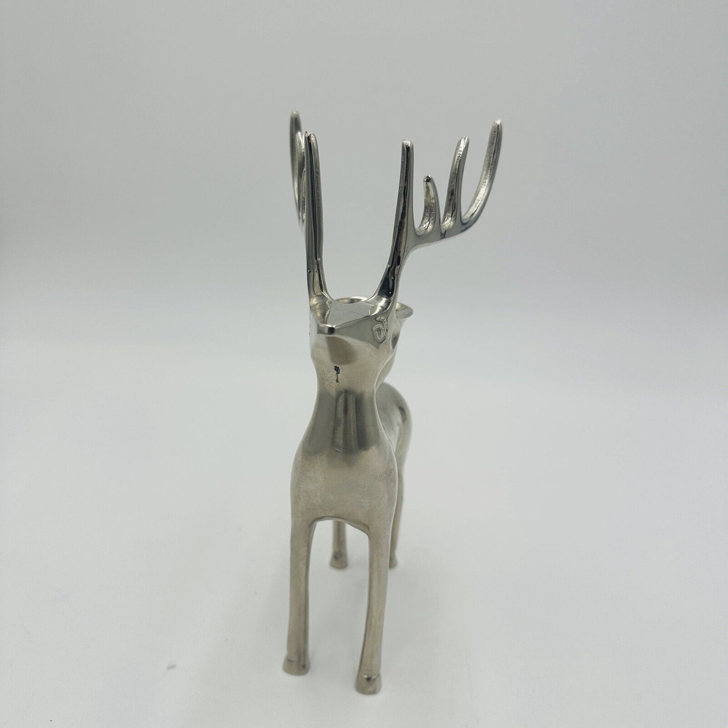 Pottery Barn Reindeer Candle Holders Vintage Silver Plated Seasonal Stag Taper