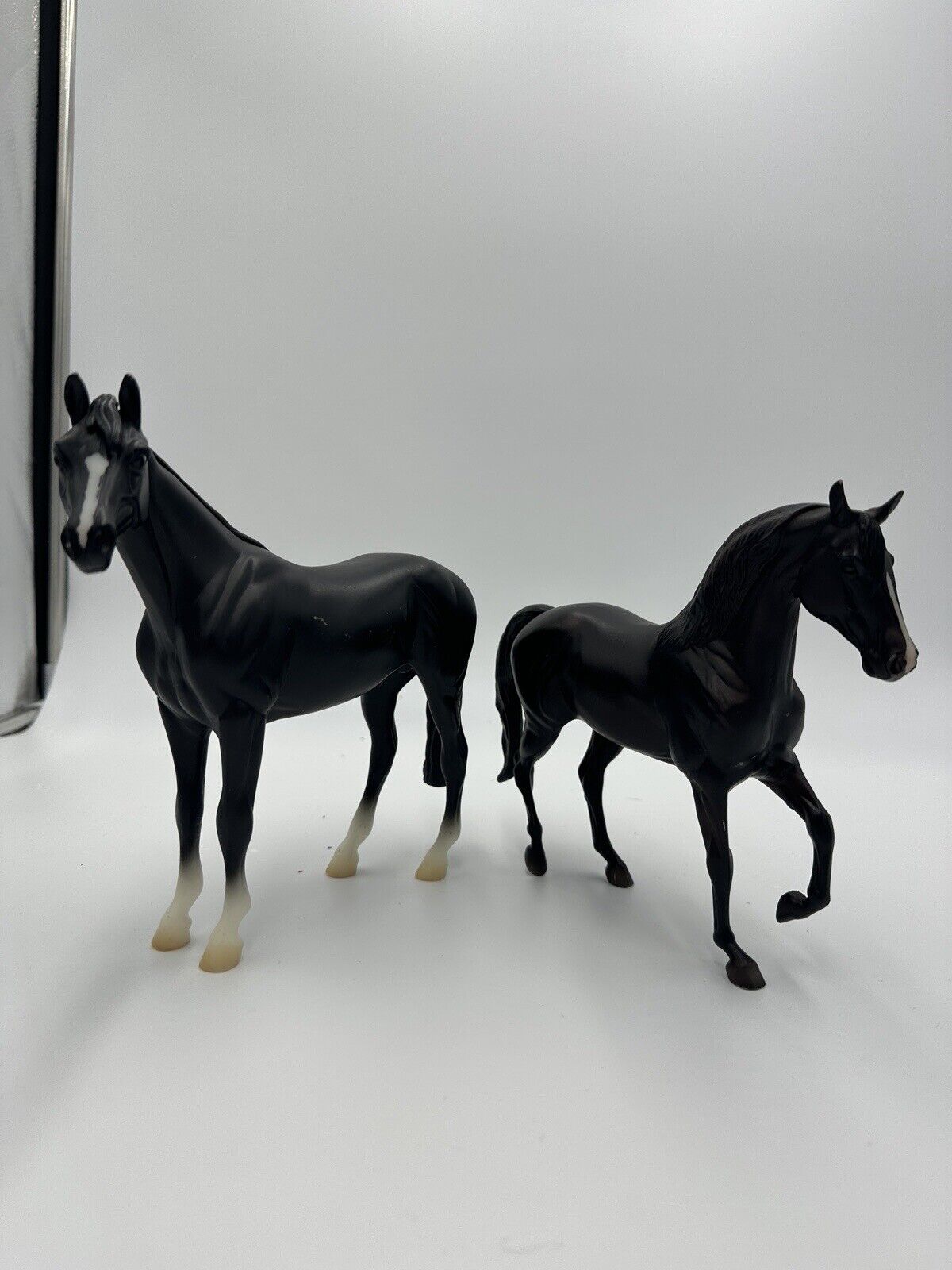 Breyer Horse Pair Raven Black Morgan And Classics Black Thoroughbred Toys