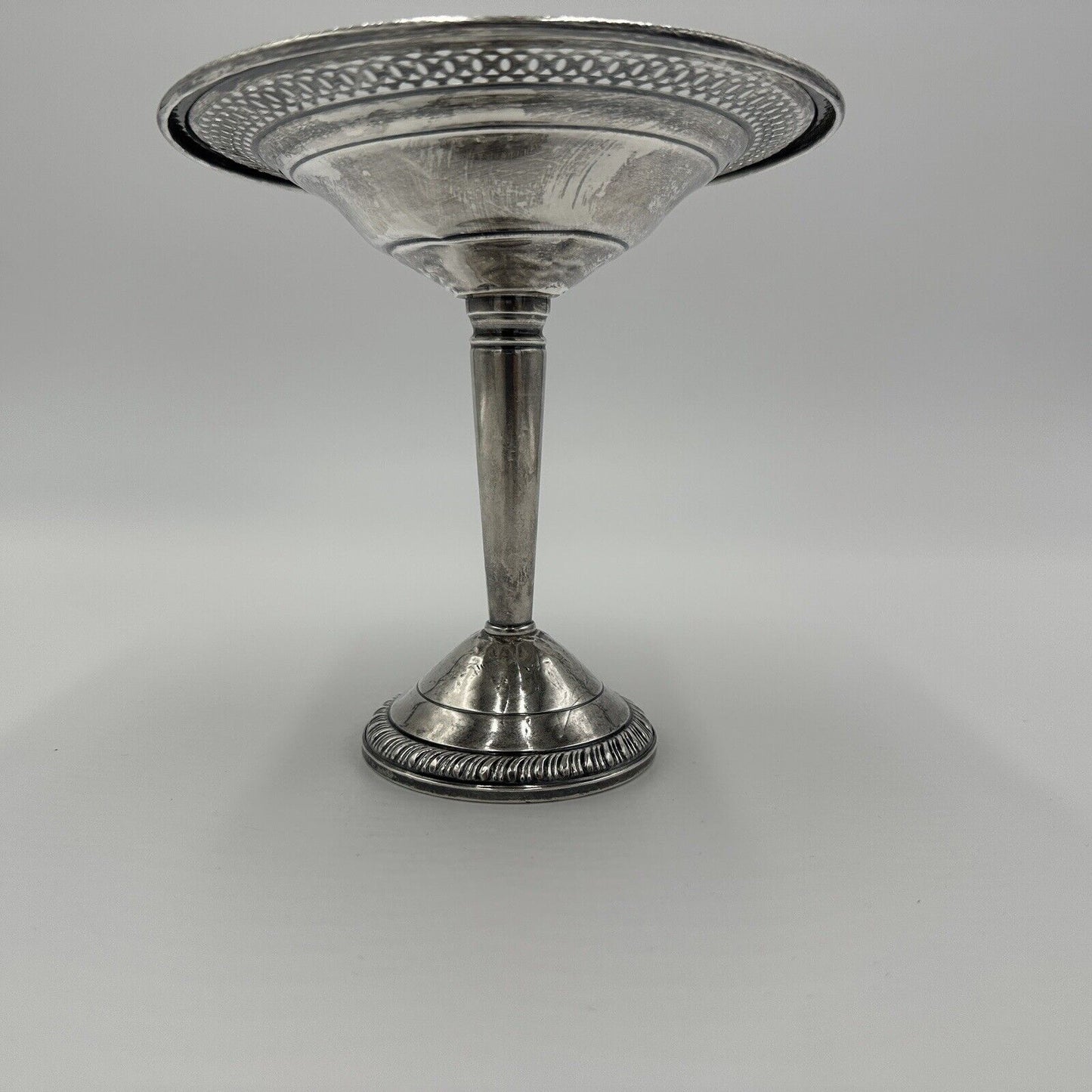 Candy Dish Footed Crown Weighted Sterling Pedestal Silver Antique