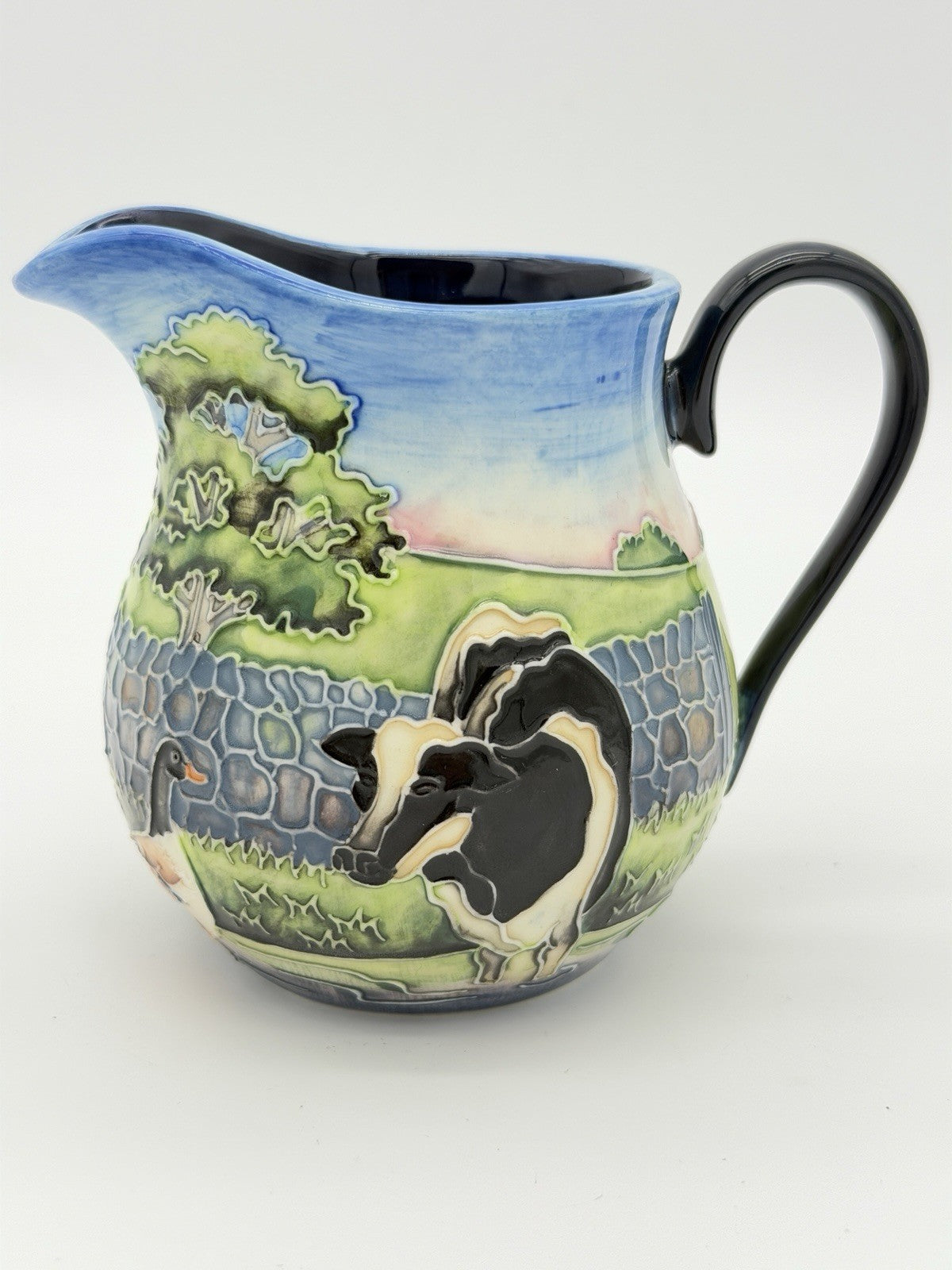 Rare Old Tupton Ware Art Pottery England Farmyard Pitcher/jug 4” Embossed Farm