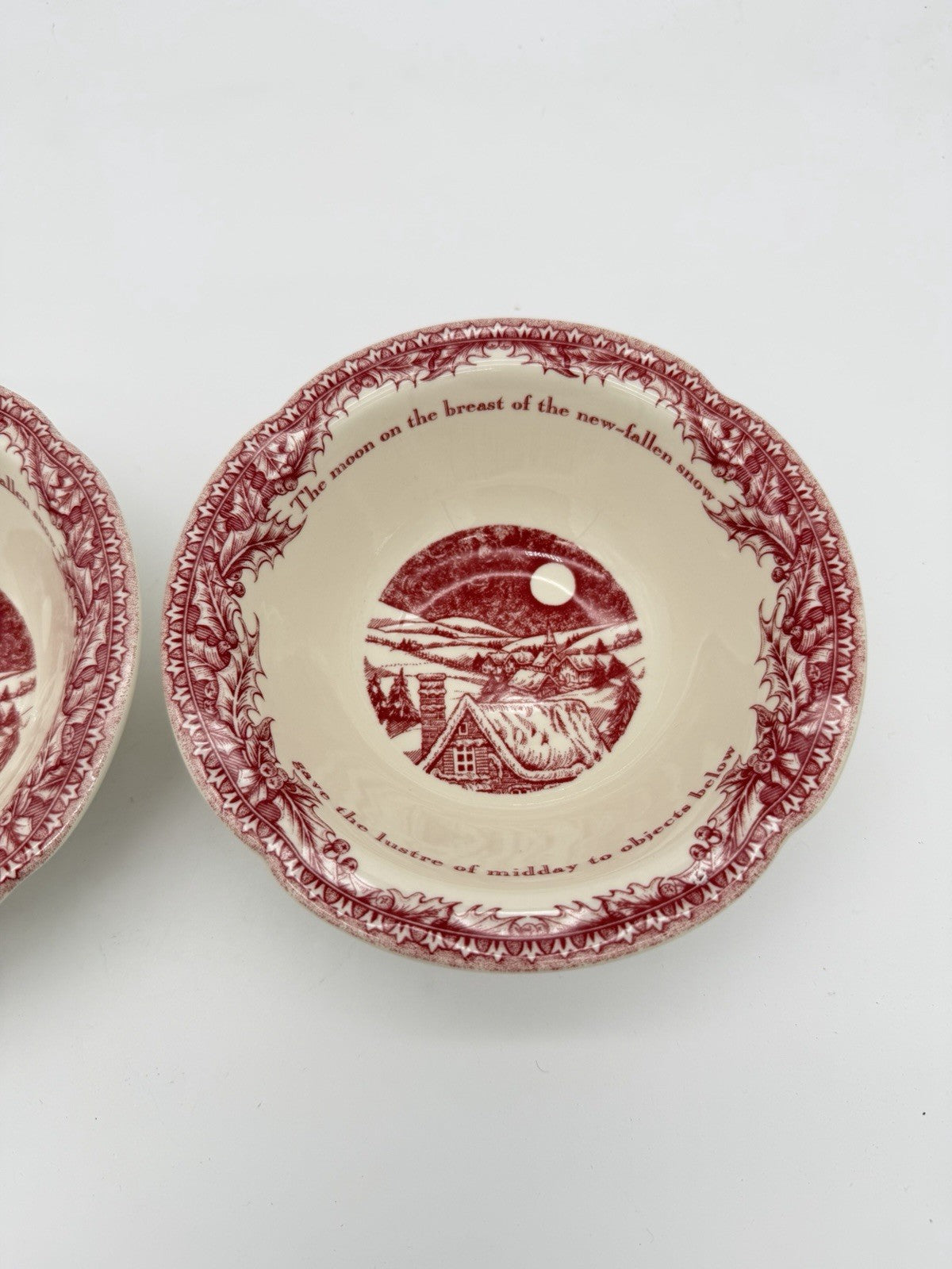 Johnson Brothers Red Porcelain Twas The Night Cereal Bowl Porcelain England 2