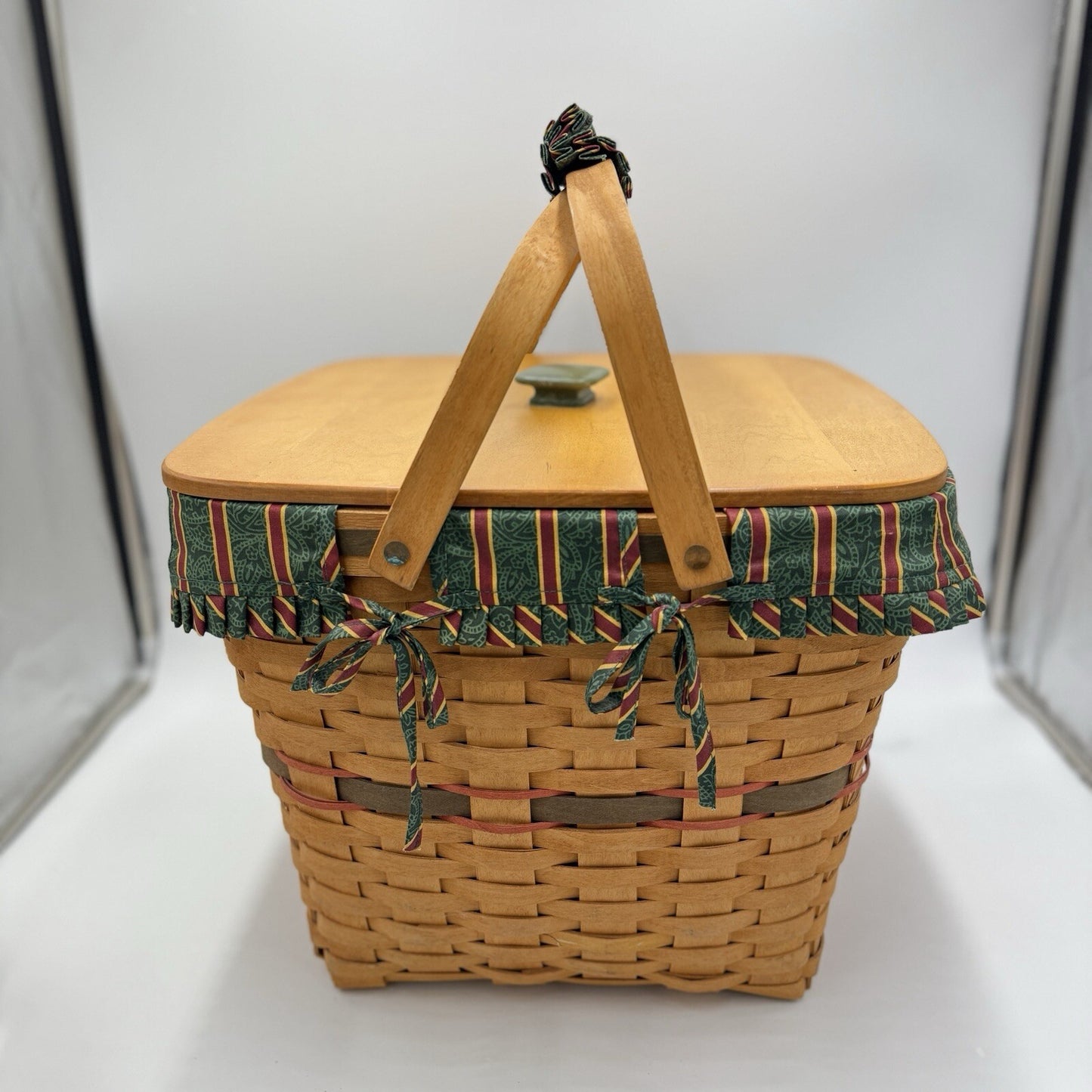 Longaberger 1995 Holiday Hostess Evergreen Basket Set Lid Christmas 9th Edition