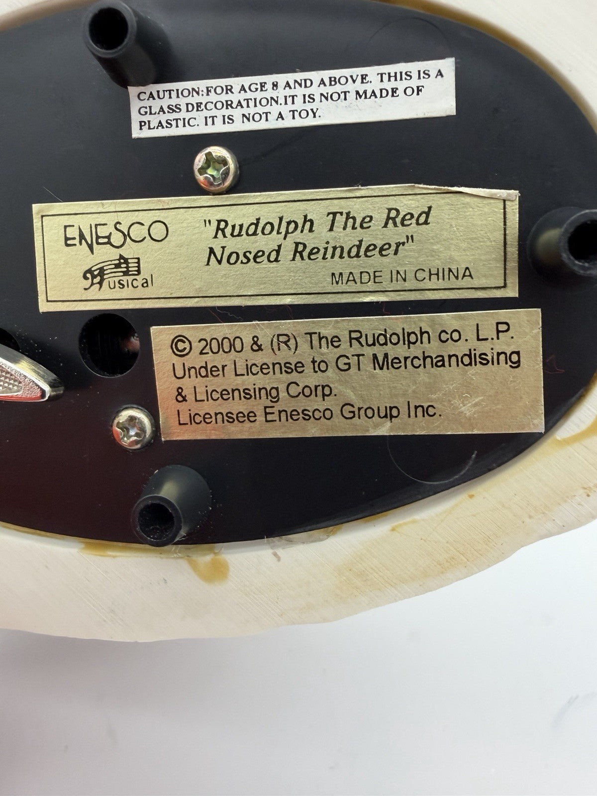 Rare Rudolph Red Nosed Reindeer & Charlie In the Box Musical Double Snowglobe