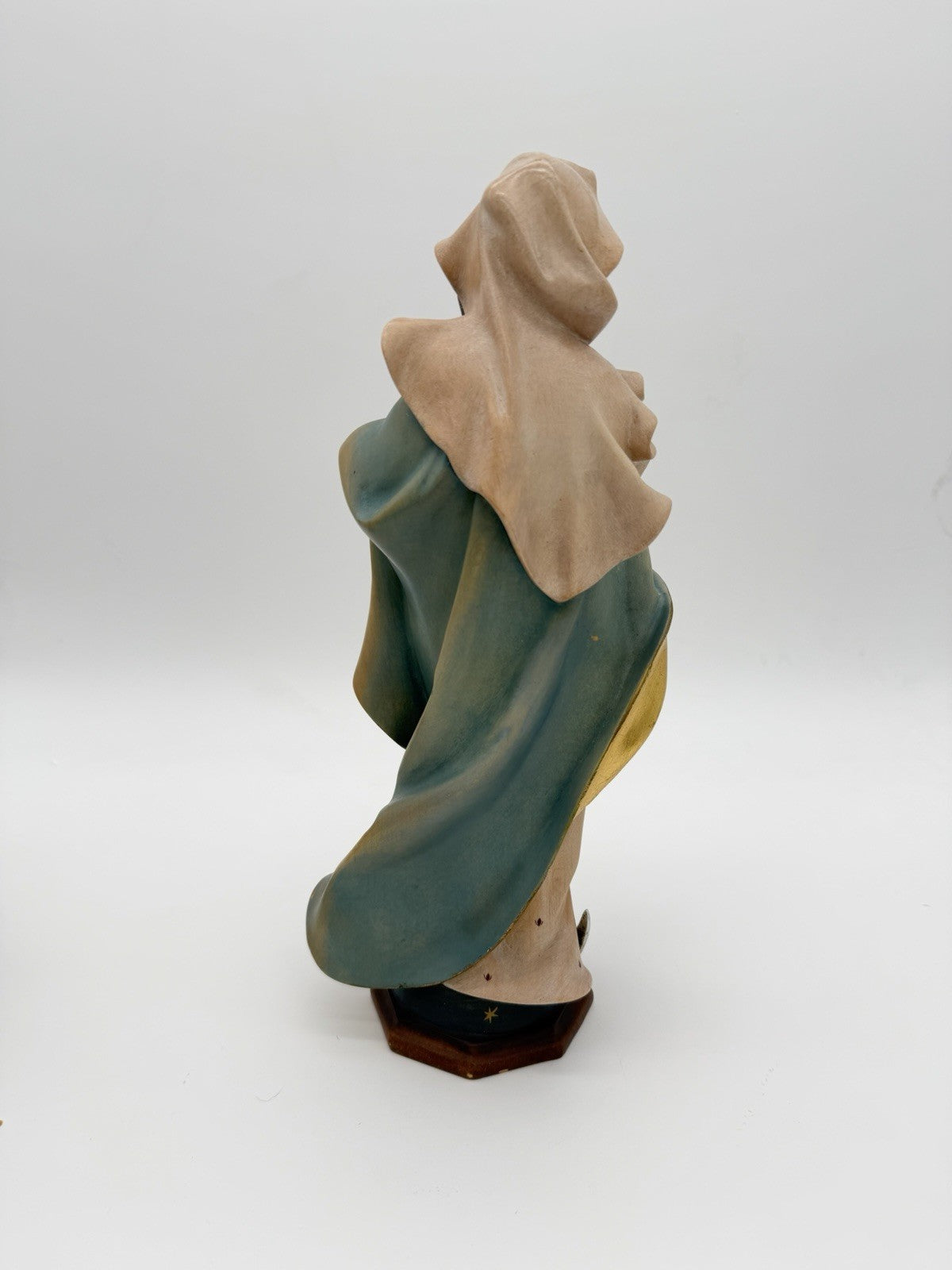 Josef Albl Folk Art Blessed Virgin Mary hand-carved wooden sculpture Germany 12”