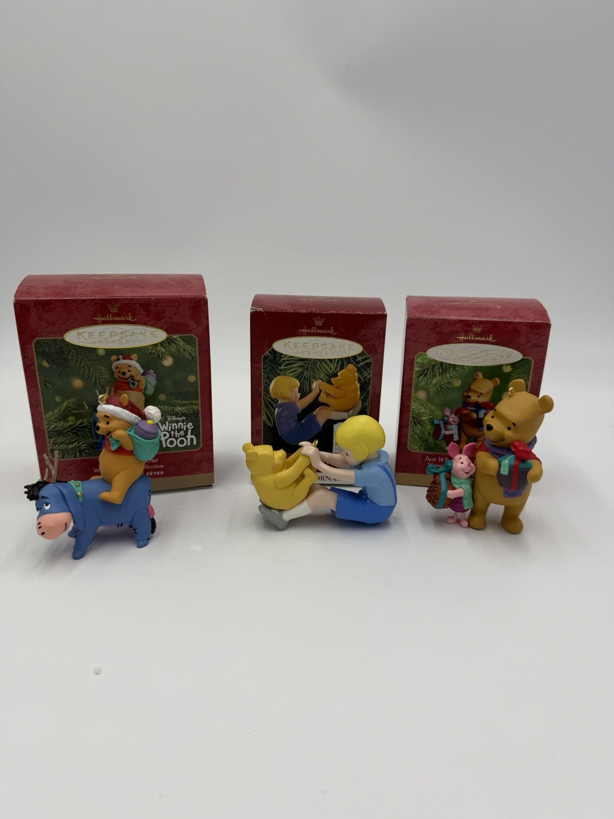 Hallmark Keepsake Winnie The Pooh Christmas Ornaments 3 PCs Vintage 2001