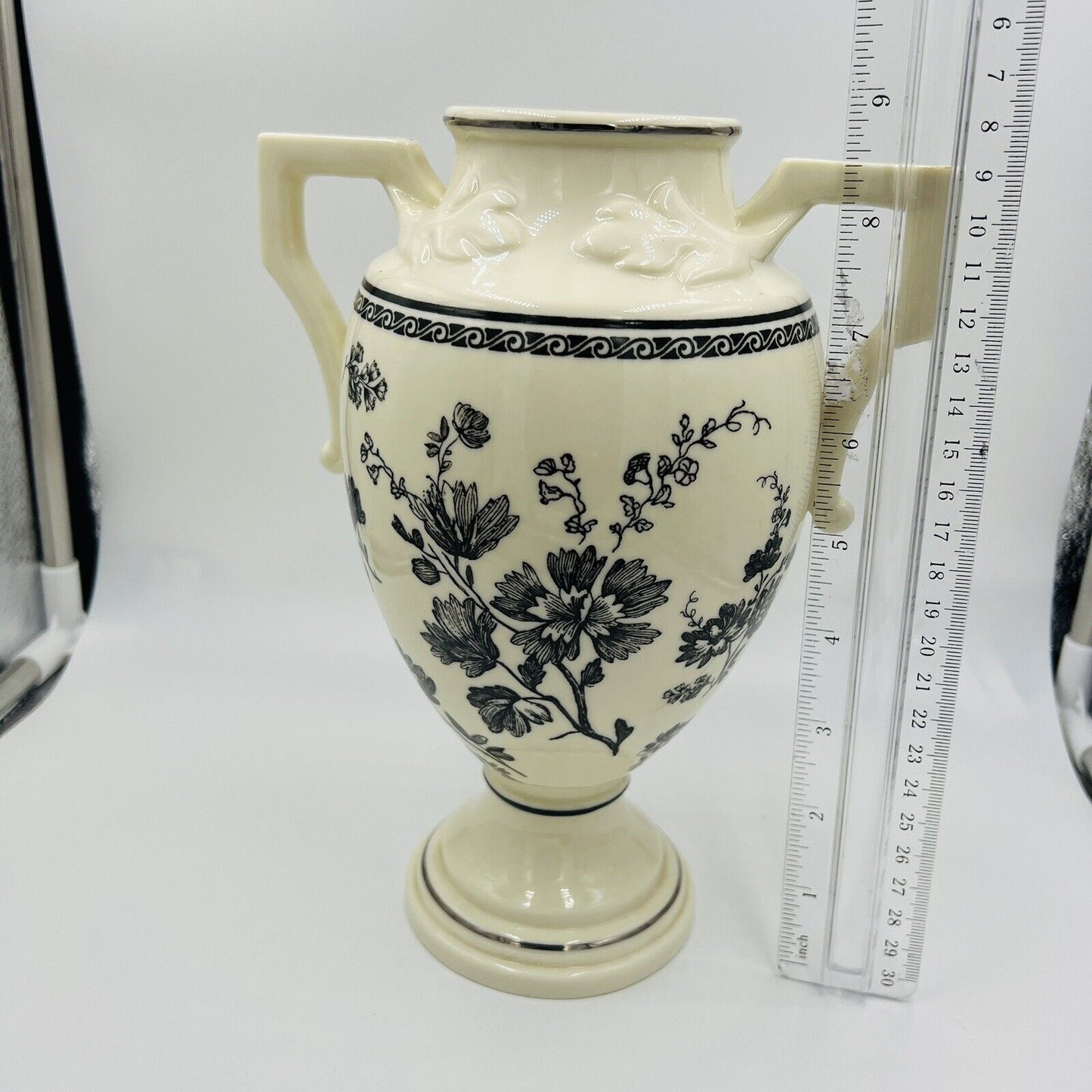 Lenox Urn Vase Porcelain 2002 Floral Elegance Handles Large Home Decor 9in