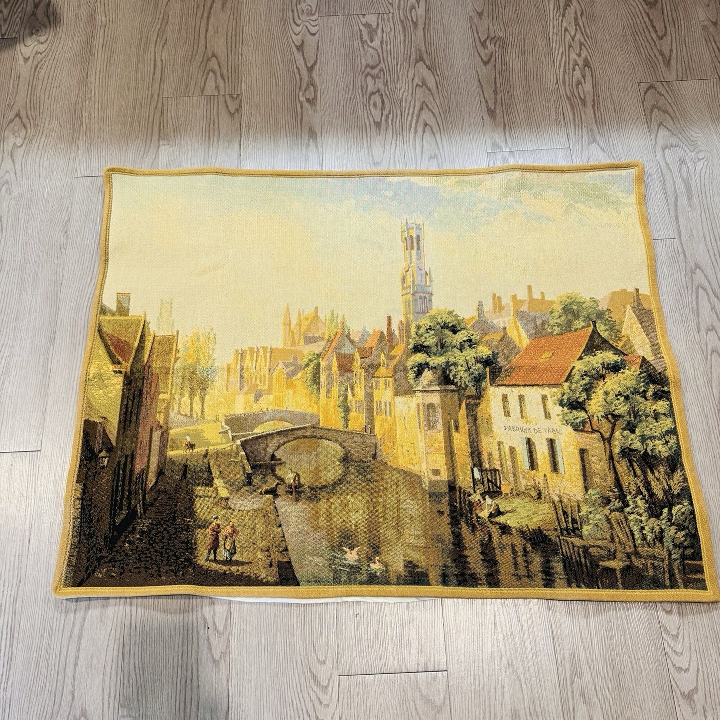 Flanders Woven Wall Tapestry Belgium Made Vintage 38”x 28” Mint Art Fabric