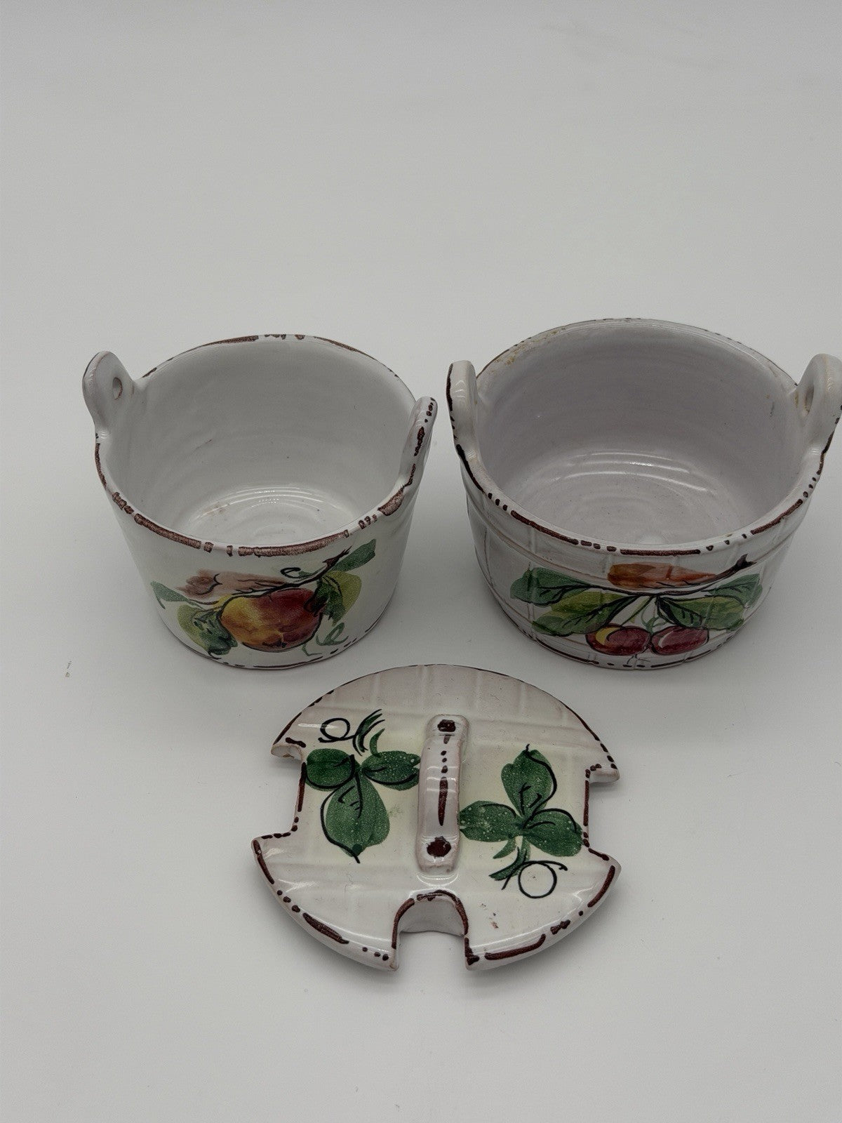 The Koscherak Brothers K.B.N.Y pottery majolica Italian painted bucket Bowls