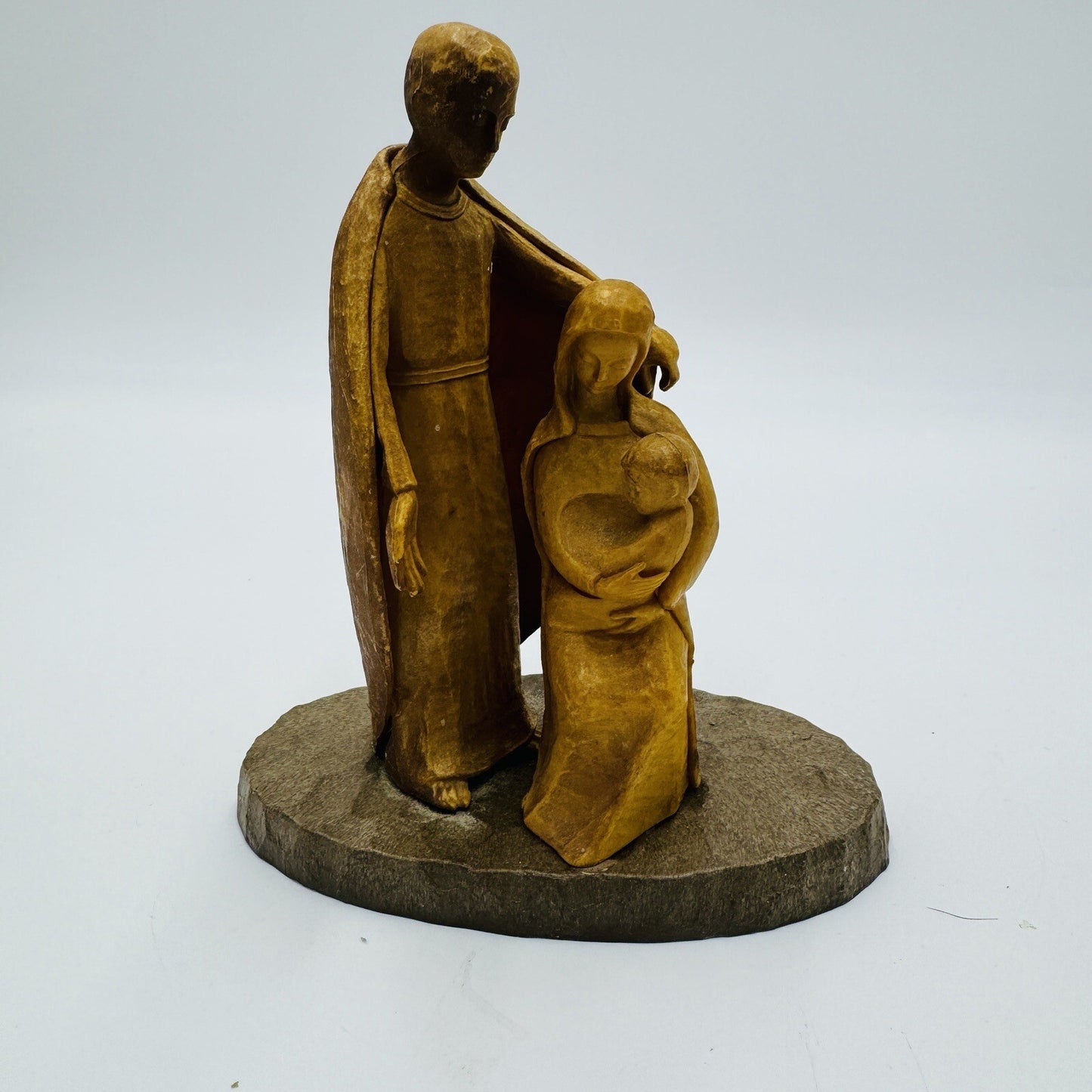 Mod Depose Plastic Religious Mary Joseph Baby Jesus Nativity Italy 6in Vintage
