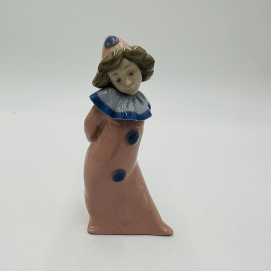 Nao Lladró Daisa Figurine Clown Girl Pink Blue Pierrot 1987 Spain Retired