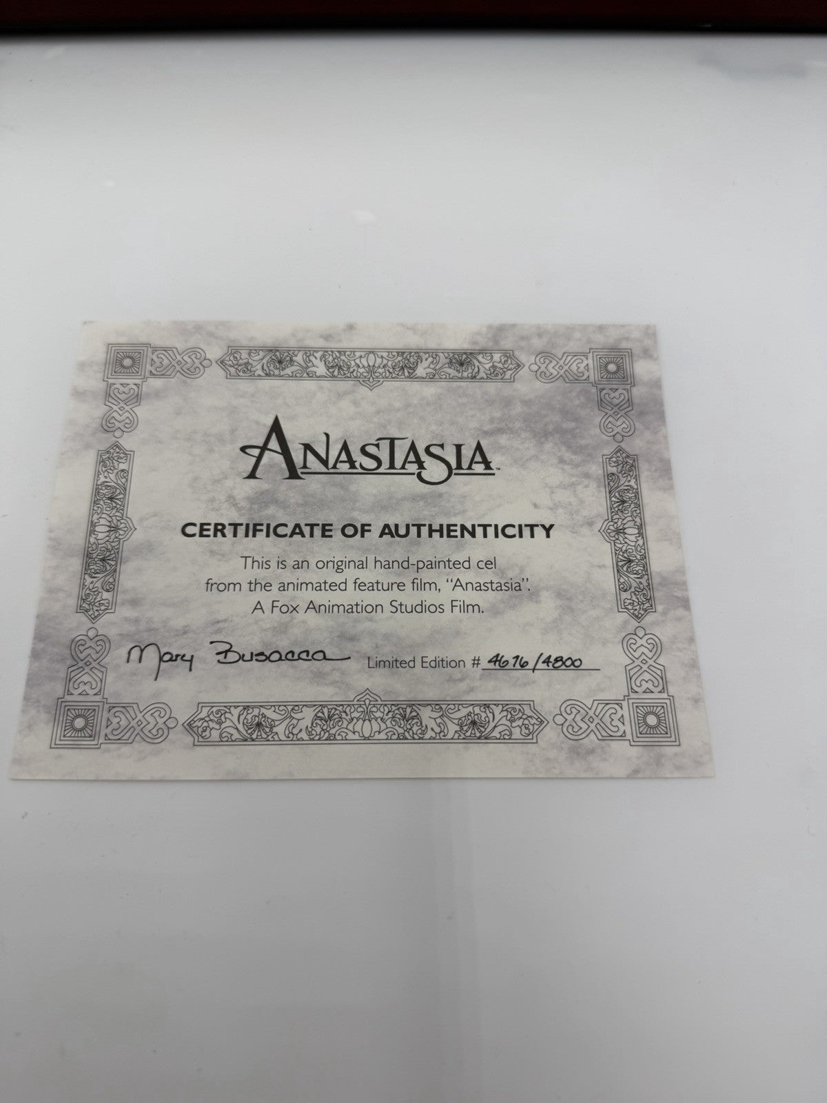 Vtg ANASTASIA Limited-Edition Hand-Painted Animation 4676/4800 Signed /COA