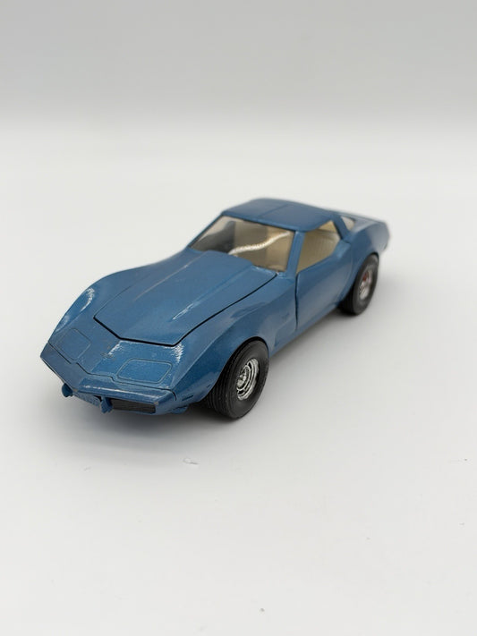 Vintage Ertl Classic Blue Corvette Hood/doors Open Diecast Car Toy Collectible