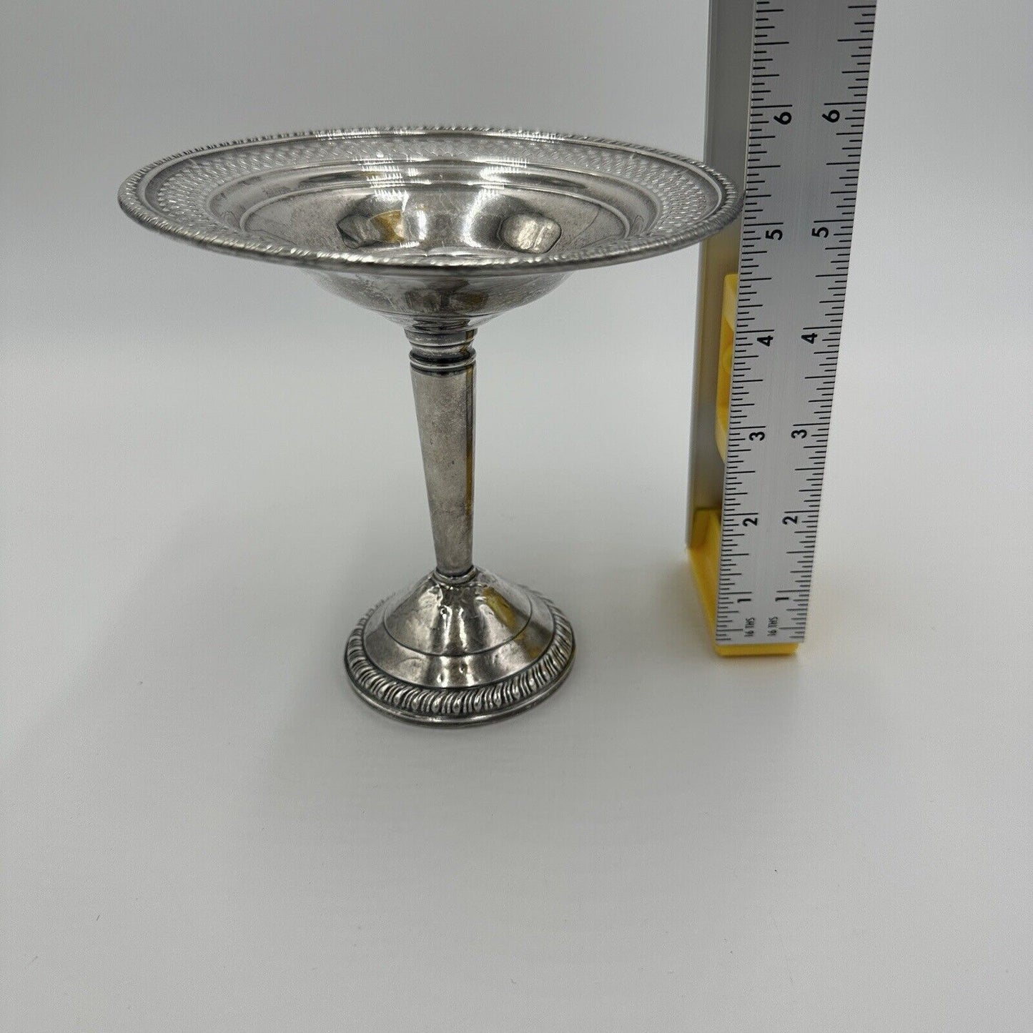 Candy Dish Footed Crown Weighted Sterling Pedestal Silver Antique