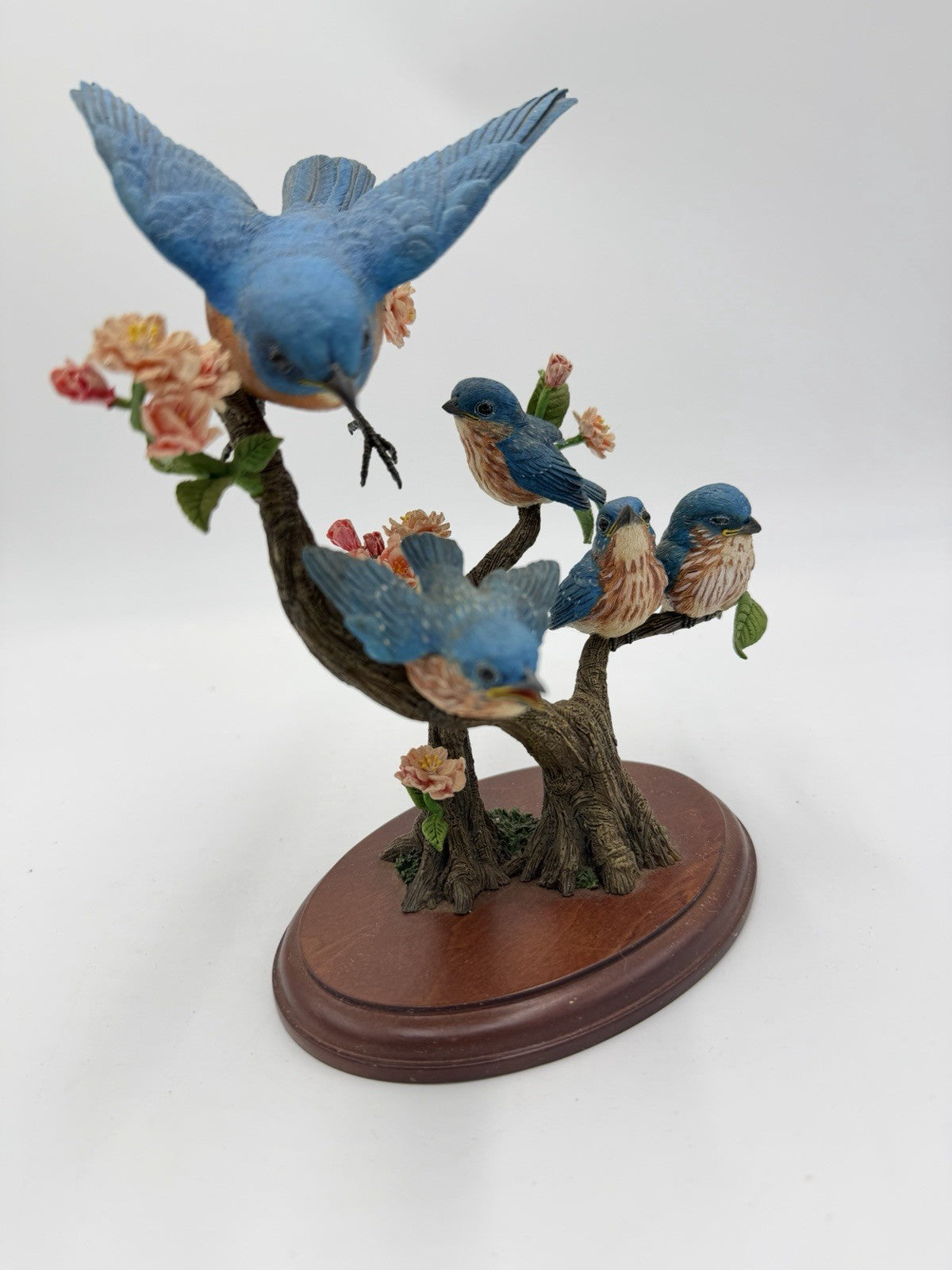 Danbury Mint First Flight Bluebird Family Figurine By Bob Guge Birds 8”H