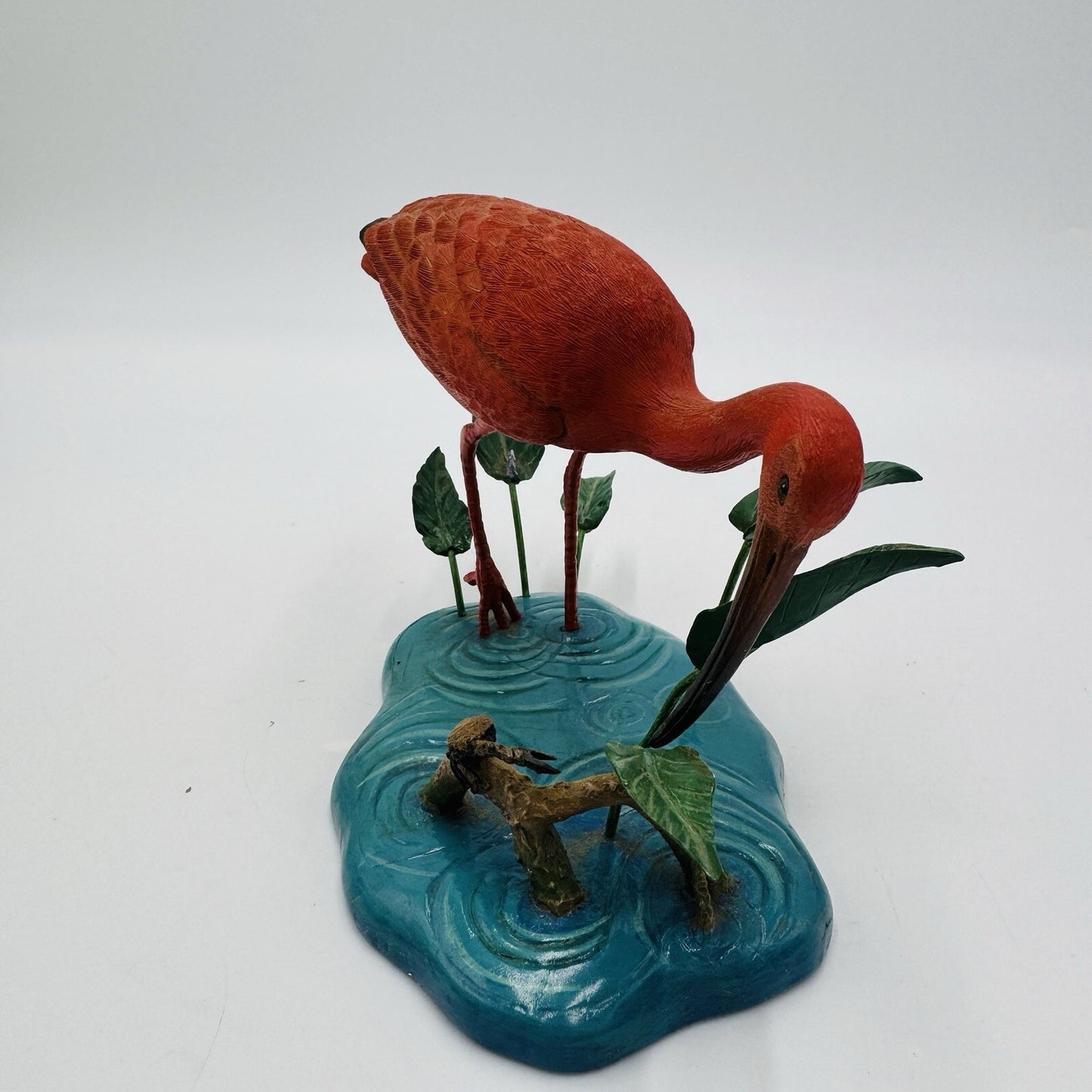 The Danbury Mint Scarlet Hunter Ibis Bird Figurine By Jeff Rechin 4” X 6” Nature