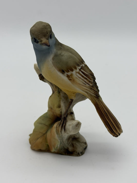 Vintage Tay Italy Porcelain Great Crested Flycatcher Tagliariol Bird 4” Figurine