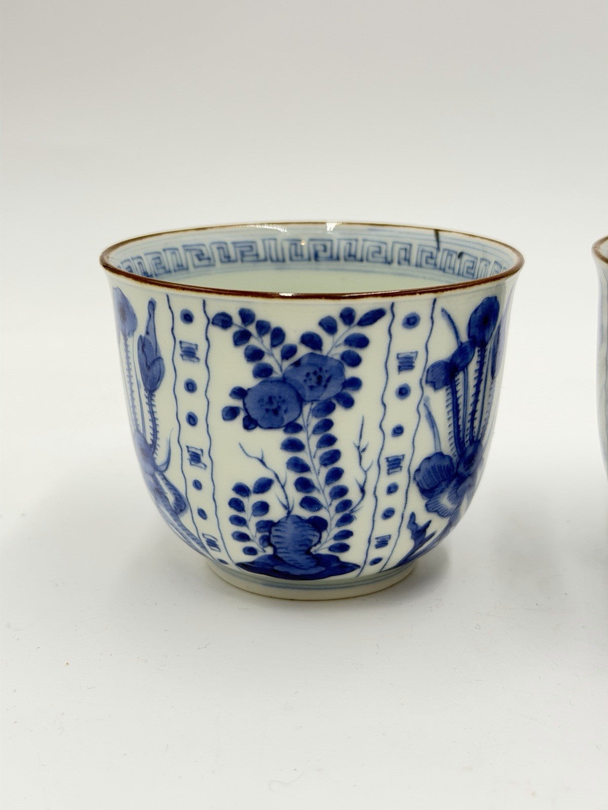 Qing Dynasty 19th  Jingdezhen folk kiln blue & white porcelain teacups