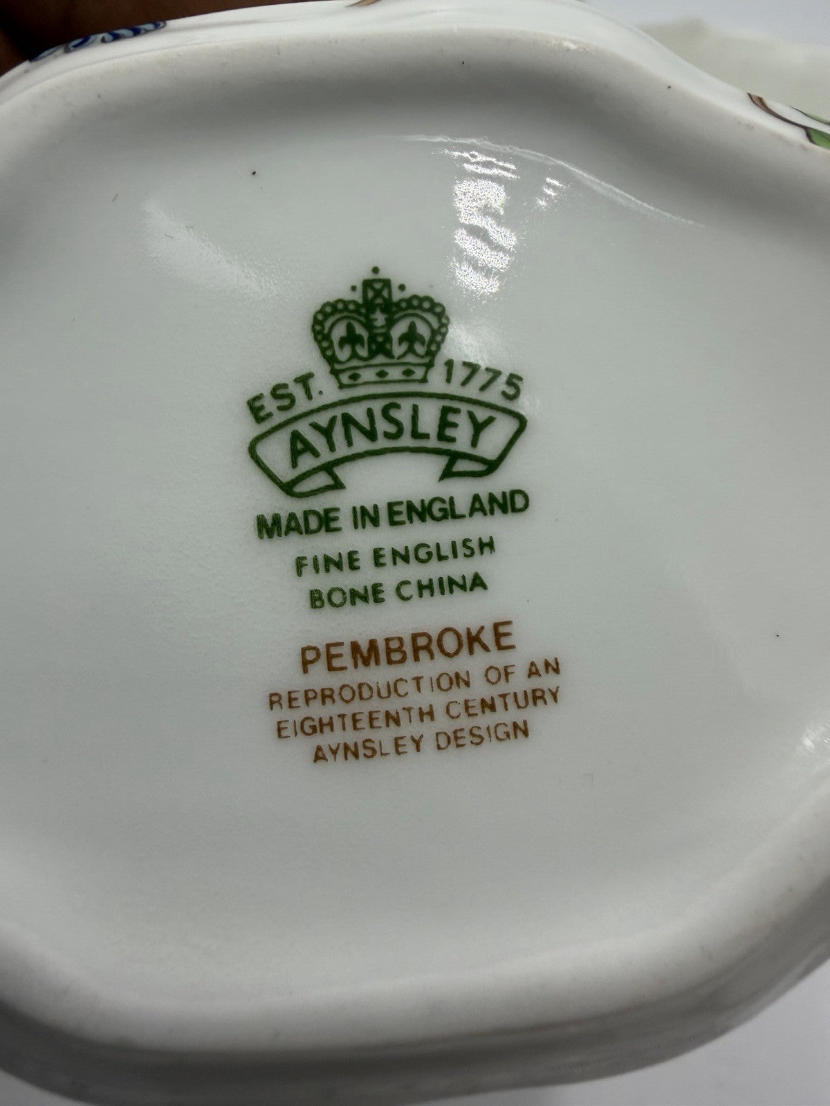 Vintage Aynsley PEMBROKE Tea Tray Strawberry Basket with Sugar & Creamer Set