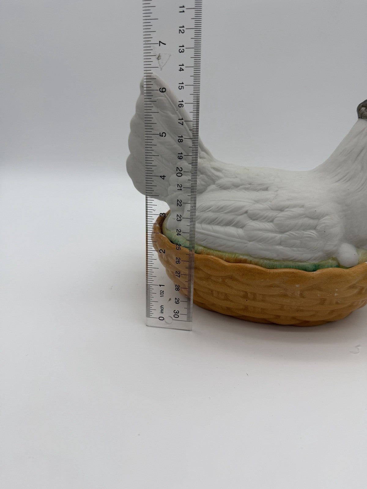 Antique Staffordshire Bisque Porcelain Hen Chicken on Nest Bowl Box Eggs England