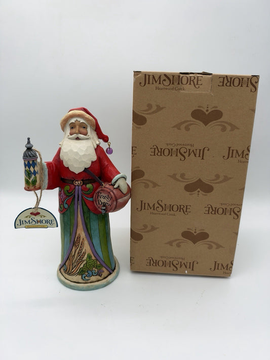 Rare Jim Shore Heartwood Creek Christmas Spirits Santa A toast to good tidings
