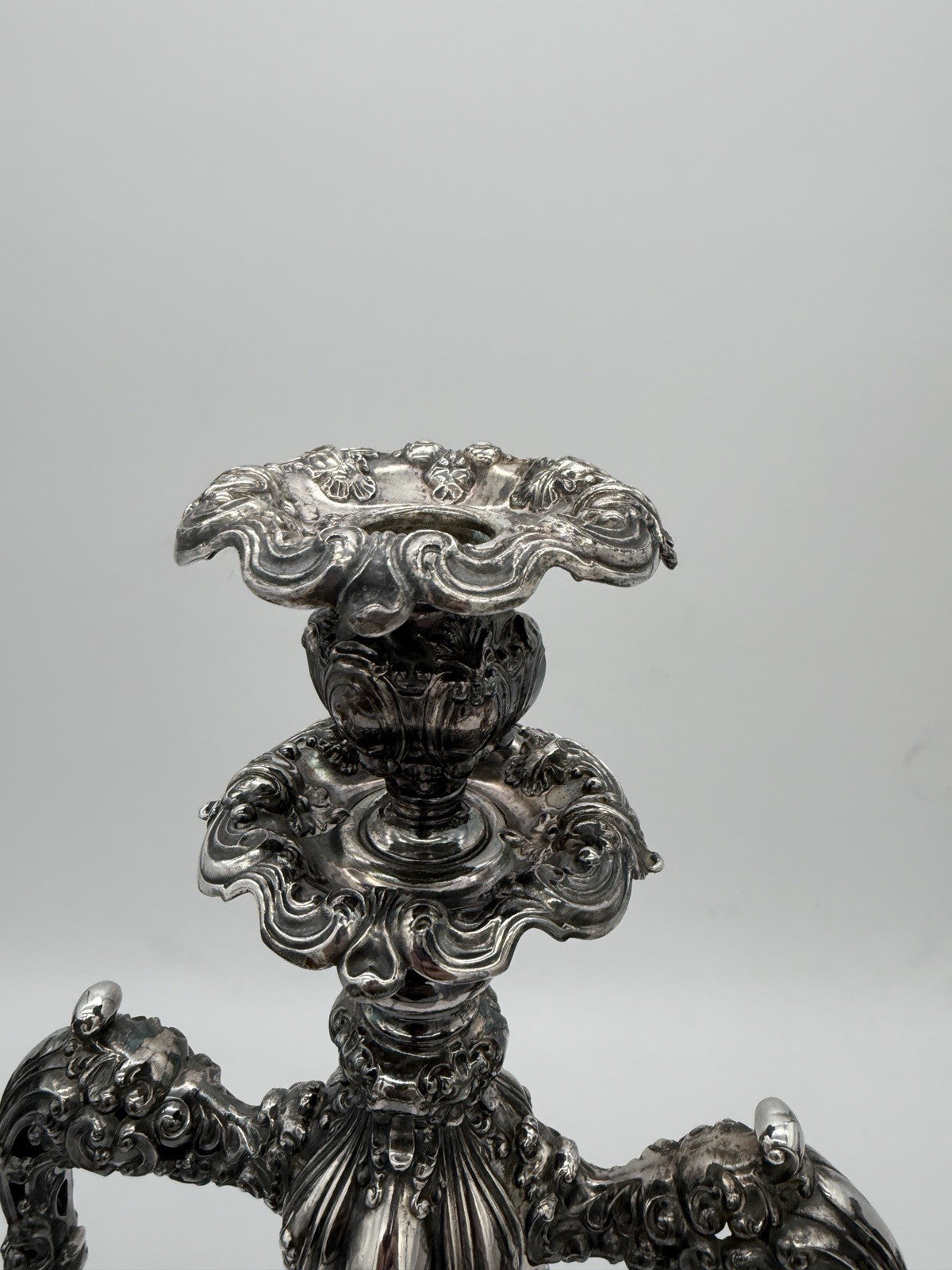Antique Reed & Barton Silver Plated Renaissance Designed 3 light Candelabra