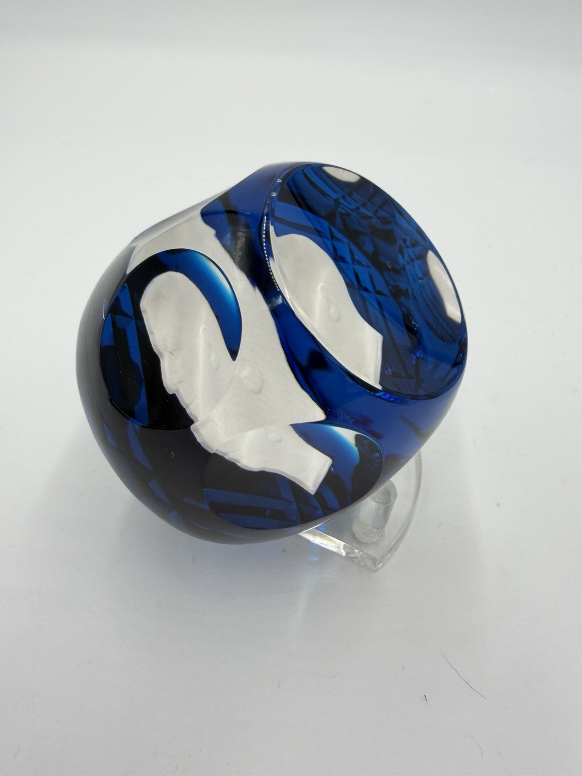 D'ALBRET France  Crystal Blue Faceted SULPHIDE Cameo KING GUSTAV Sweden