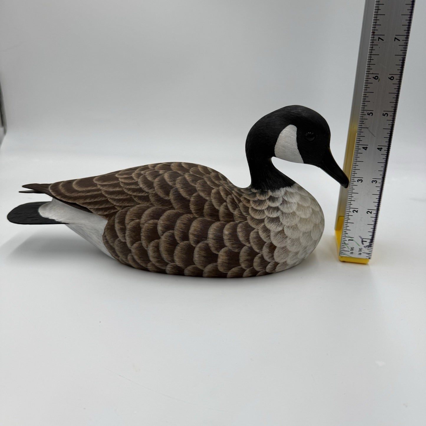 Vintage Folk Art Signed Jeffrey J. Eby Carved Wooden Goose Decoy 6”x12” Painted