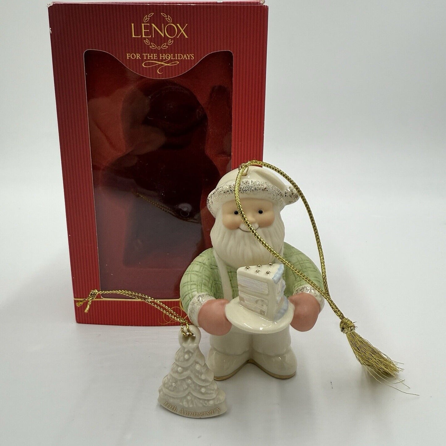 Lenox 2010 Santa's Sweet Celebration 10th Anniversary Ornament Box Porcelain