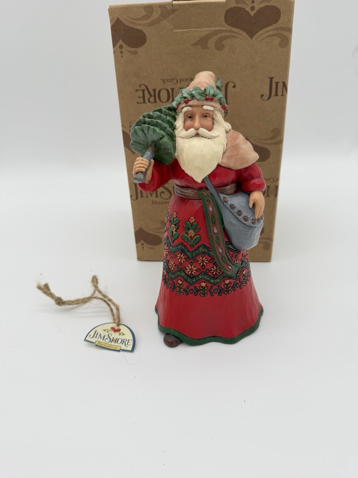 Jim Shore Heartwood Creek Sweden Santa Figurine Swedish Wishes 7” Rare Christmas