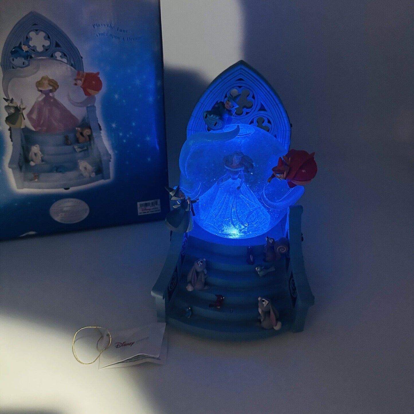 Disney Store Snow Globe Aurora with Fairies Once Upon A Dream Song Works W/box