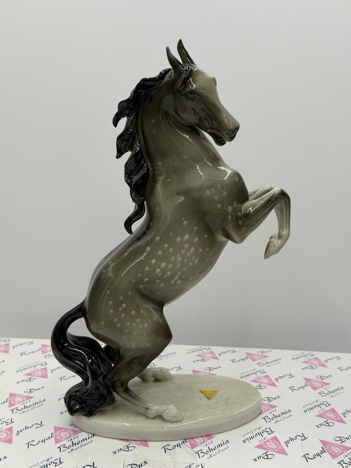 Vintage Royal DUX Bohemia Porcelain Horse Figurine 12”H Czech Republic W/box