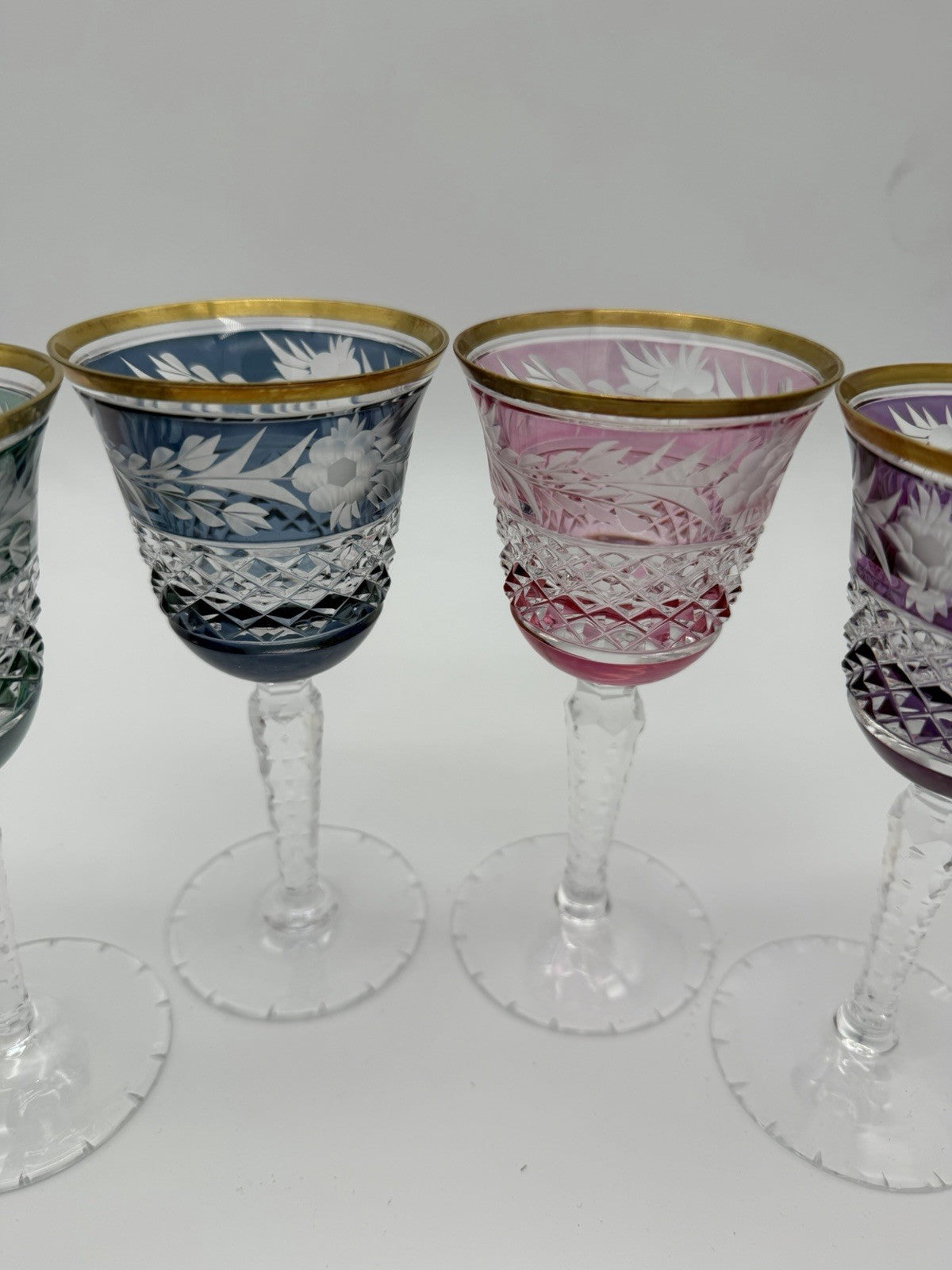 Ebeling & Reuss Marchioness 6”H Claret Wine Goblets Multicolor 6 PCs Crystal