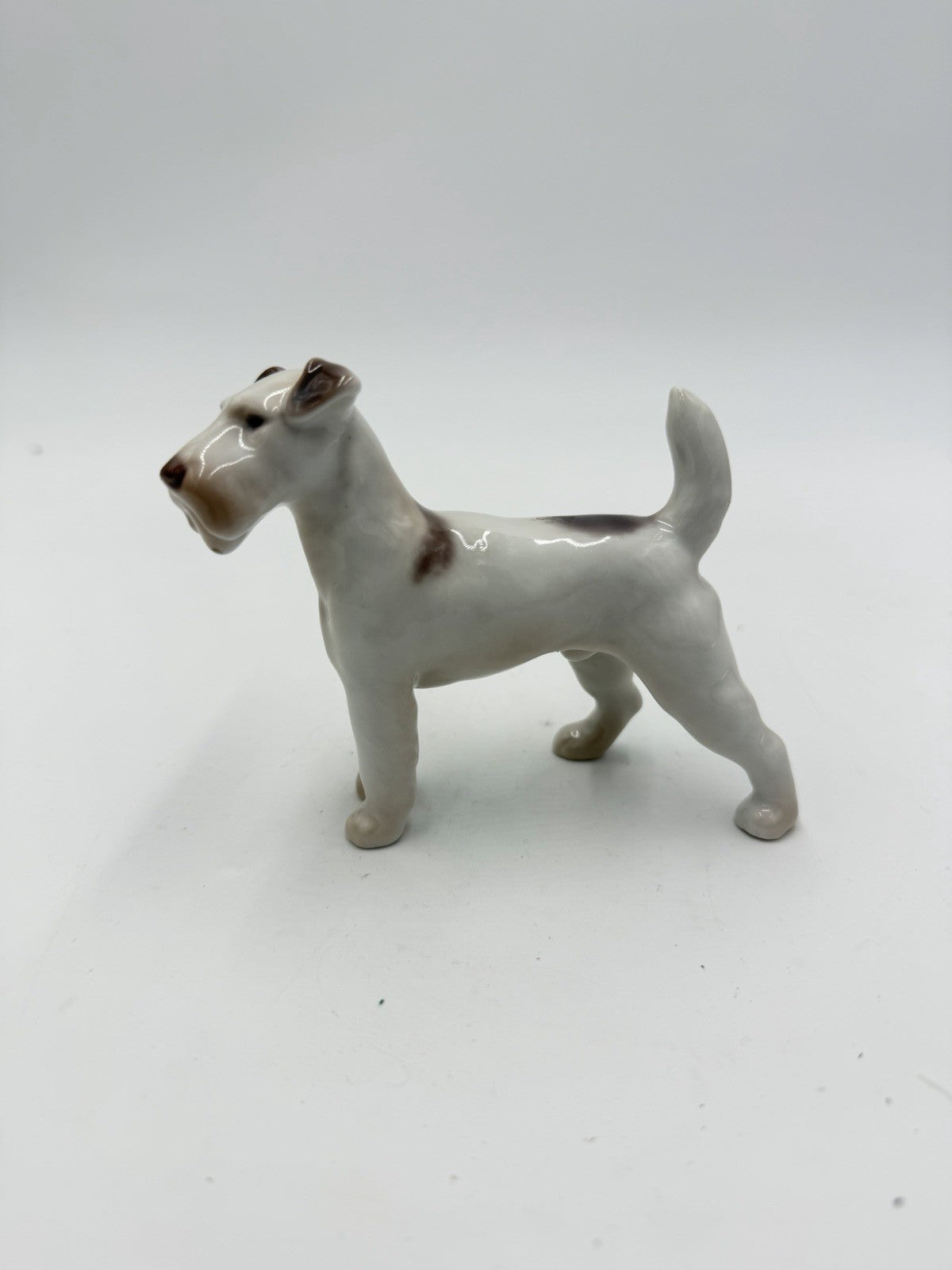 Bing & Grondahl Denmark Porcelain Wire Fox Terrier Glossy Dog Figurine # 2072